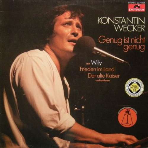 Cover Konstantin Wecker - Genug Ist Nicht Genug (LP, Album, RE) Schallplatten Ankauf