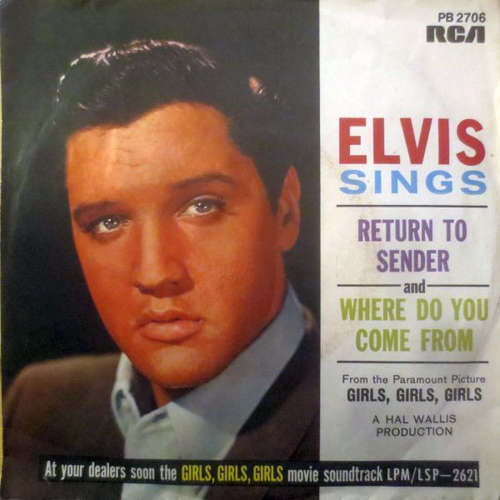 Cover Elvis Presley With The Jordanaires - Return To Sender (7, RE) Schallplatten Ankauf