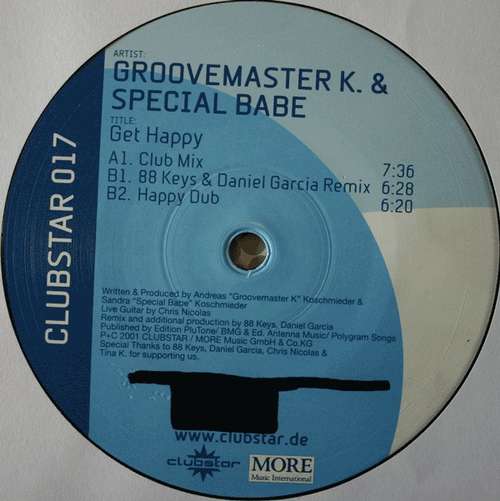 Cover Groovemaster K. & Special Babe - Get Happy (12) Schallplatten Ankauf