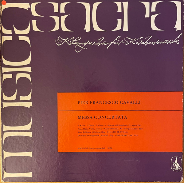 Cover Pier Francesco Cavalli* - Messa Concertata (2xLP, Album) Schallplatten Ankauf