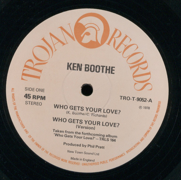 Cover Ken Boothe - Who Gets Your Love ? / Is It Because I'm Black ? (12) Schallplatten Ankauf