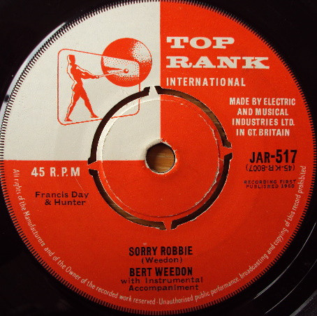 Cover Bert Weedon - Sorry Robbie / Easy Beat (7, Single) Schallplatten Ankauf