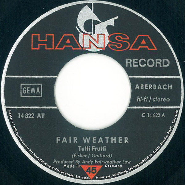 Cover Fair Weather - Tutti Frutti  /  Road To Freedom (7, Single) Schallplatten Ankauf