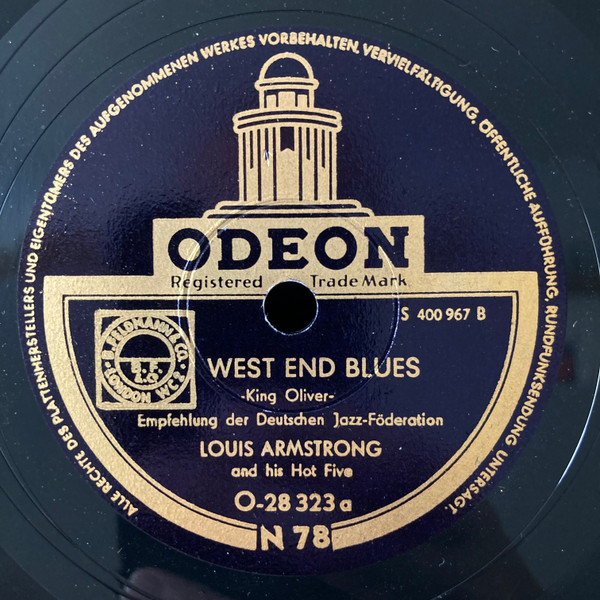 Cover Louis Armstrong And His Hot Five* - West End Blues / Skip The Gutter (Shellac, 10) Schallplatten Ankauf