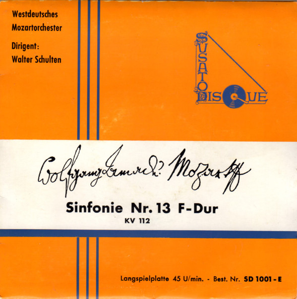 Cover Westdeutsches Mozartorchester* - Sinfonie Nr. 13 F-Dur (7, EP) Schallplatten Ankauf