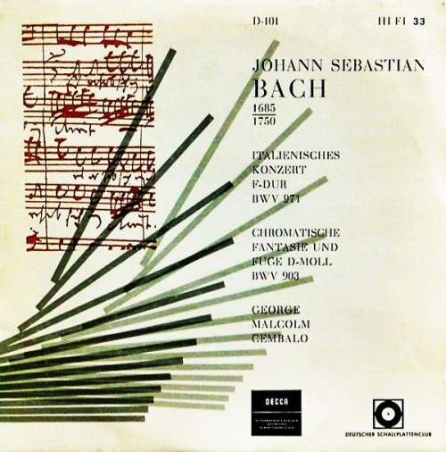 Cover Johann Sebastian Bach - George Malcolm - Italienisches Konzert F-dur BWV 971 / Chromatische Fantasie Und Fuge D-moll BWV 903 (10, Mono) Schallplatten Ankauf
