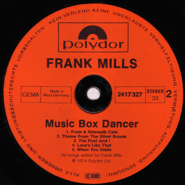 Cover Frank Mills - Music Box Dancer (LP, Album) Schallplatten Ankauf