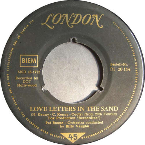 Cover Pat Boone - Love Letters In The Sand / Bernardine (7, Single) Schallplatten Ankauf