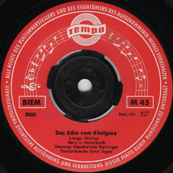 Bild Geschwister Reisinger - Das Echo Vom Königsee / Das Edelweiß Vom Wendelstein (7, Single, Mono) Schallplatten Ankauf