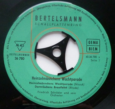 Cover Friedrich Schröder Und Sein Orchester - Heinzelmännchens Wachtparade (7, Mono) Schallplatten Ankauf