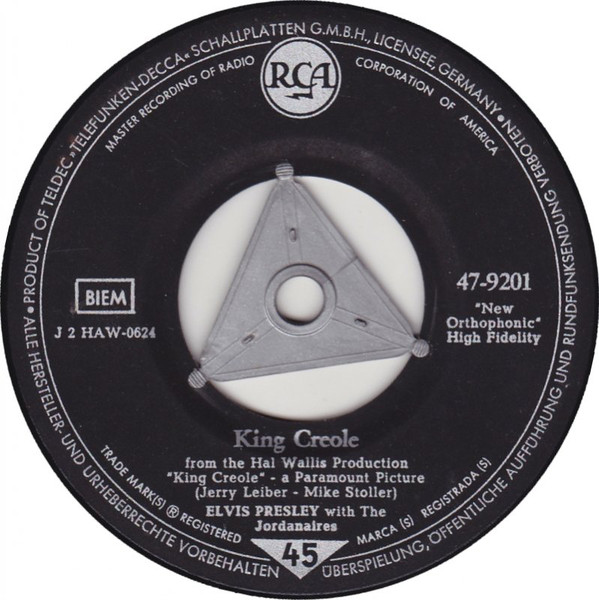 Cover Elvis Presley With The Jordanaires - King Creole (7, Single) Schallplatten Ankauf