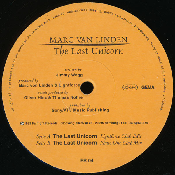 Bild Marc van Linden - The Last Unicorn (12) Schallplatten Ankauf