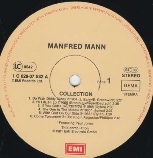 Cover Manfred Mann - Collection (LP, Comp) Schallplatten Ankauf