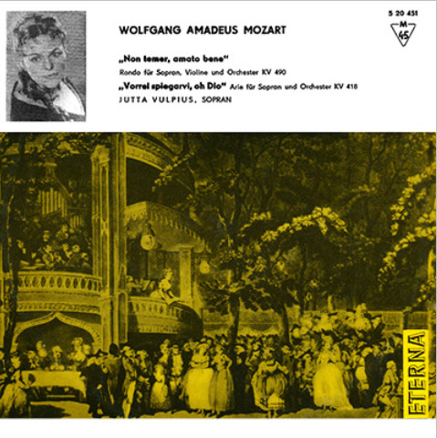 Cover Wolfgang Amadeus Mozart, Jutta Vulpius - Non Temer, Amato Bene / Vorrei Spiegarvi, Oh Dio (7, Mono) Schallplatten Ankauf