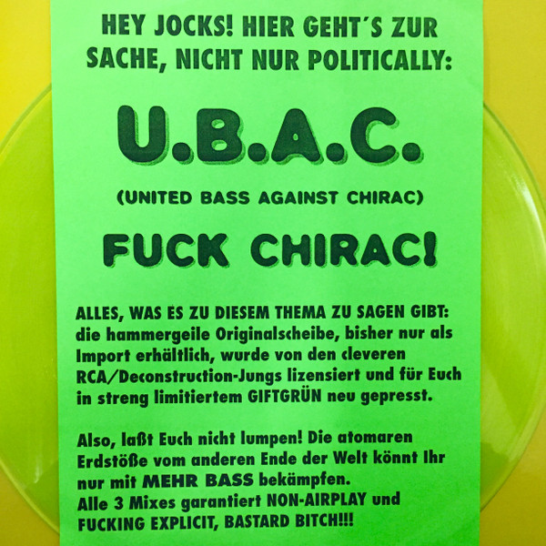 Cover U.B.A.C. - Fuck Chirac ! (12, Ltd, Promo, Gre) Schallplatten Ankauf