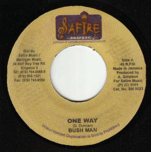 Cover Bush Man* - One Way (7) Schallplatten Ankauf
