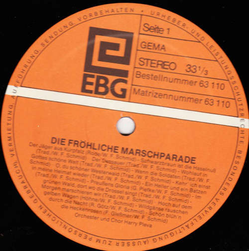 Bild Orchester Und Chor Harry Pleva* - Die Fröhliche Marschparade (LP) Schallplatten Ankauf