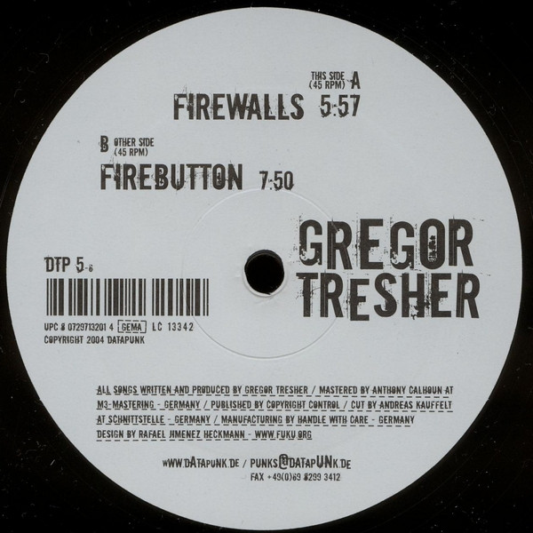 Bild Gregor Tresher - Firewalls / Firebutton (12) Schallplatten Ankauf