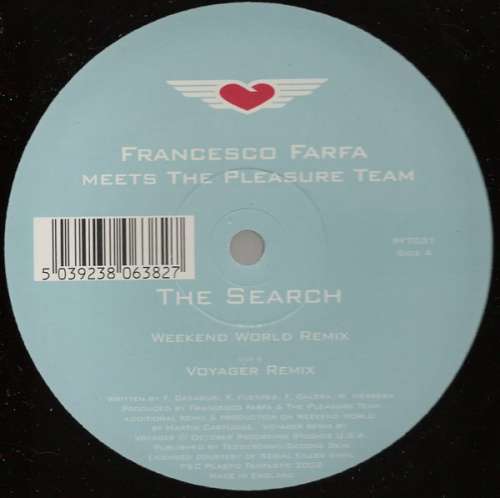 Cover Francesco Farfa Meets The Pleasure Team - The Search (Remixes) (12) Schallplatten Ankauf