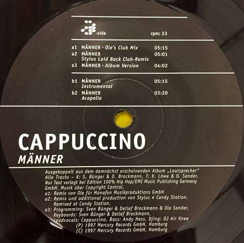 Cover Cappuccino (3) - Männer (12) Schallplatten Ankauf