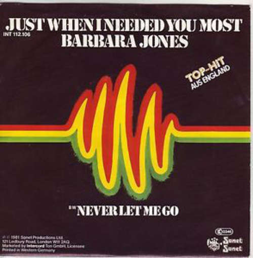 Cover Barbara Jones - Just When I Needed You Most (7, Single) Schallplatten Ankauf