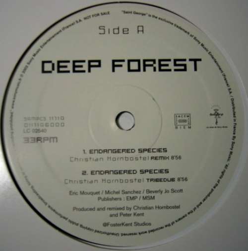 Cover Deep Forest - Endangered Species (Christian Hornbostel Remixes) (12, S/Sided, Promo) Schallplatten Ankauf