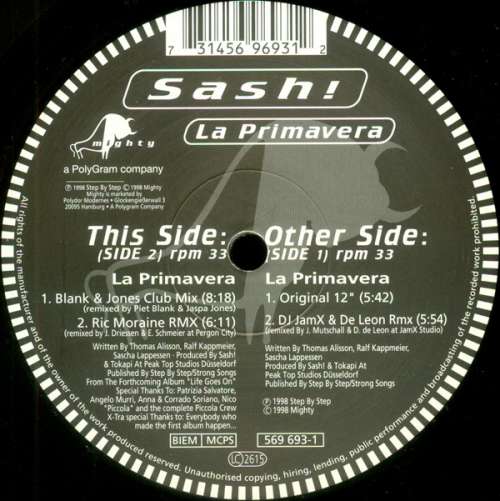 Cover Sash! - La Primavera (12, Maxi) Schallplatten Ankauf
