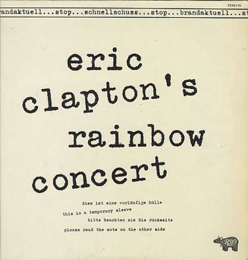 Cover Eric Clapton - Eric Clapton's Rainbow Concert (LP, Album) Schallplatten Ankauf