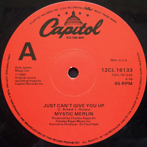 Cover Mystic Merlin - Just Can't Give You Up (12) Schallplatten Ankauf