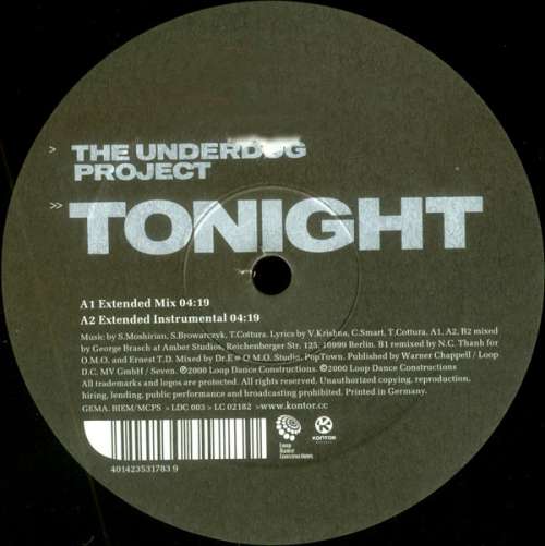Cover The Underdog Project - Tonight (12, Maxi) Schallplatten Ankauf
