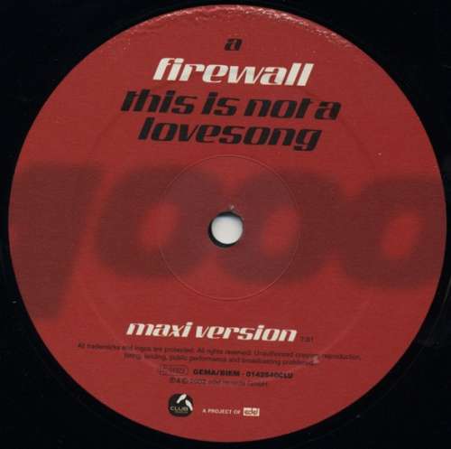 Cover Firewall (2) - This Is Not A Lovesong (12) Schallplatten Ankauf