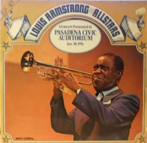 Cover Louis Armstrong And The Allstars* - A Concert Presented At Pasadena Civic Auditorium (2xLP, Comp, RE) Schallplatten Ankauf