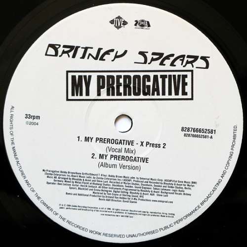 Cover Britney Spears - My Prerogative (12, Promo) Schallplatten Ankauf