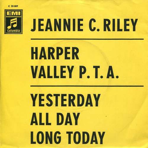 Cover Jeannie C. Riley - Harper Valley P. T. A. / Yesterday All Day Long Today (7, Single) Schallplatten Ankauf