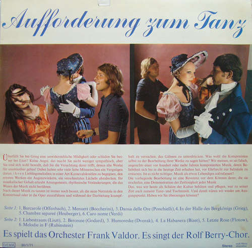 Cover Various / Orchester Frank Valdor / Rolf Berry-Chor - Aufforderung Zum Tanz (LP) Schallplatten Ankauf