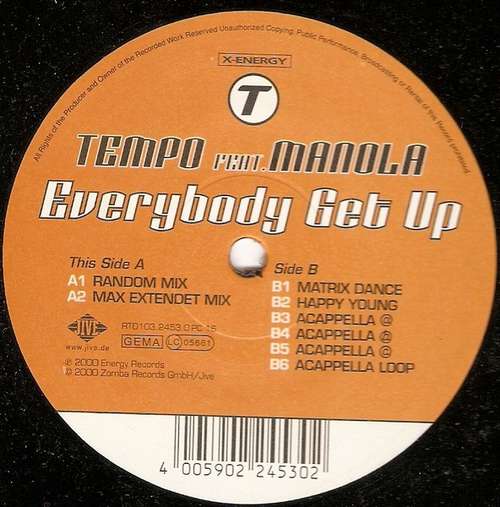 Cover Tempo (3) Feat. Manola - Everybody Get Up (12) Schallplatten Ankauf
