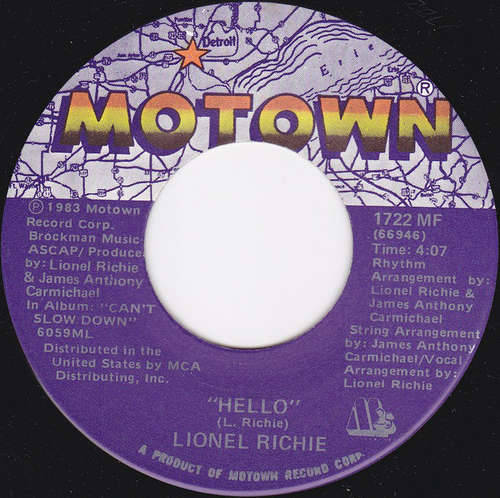 Cover Lionel Richie - Hello (7, Single) Schallplatten Ankauf