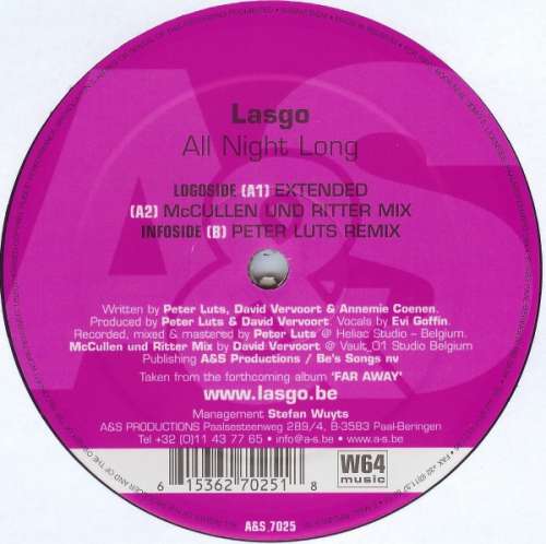 Cover Lasgo - All Night Long (12) Schallplatten Ankauf
