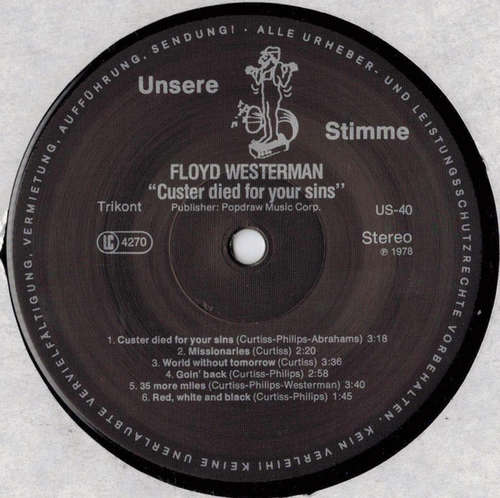 Cover Floyd Westerman - Custer Died For Your Sins (LP, Album, RE) Schallplatten Ankauf