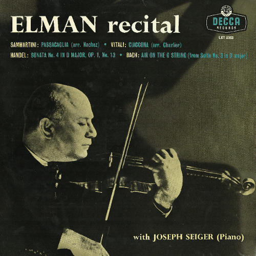 Cover Mischa Elman With Joseph Seiger - Elman Recital (LP) Schallplatten Ankauf