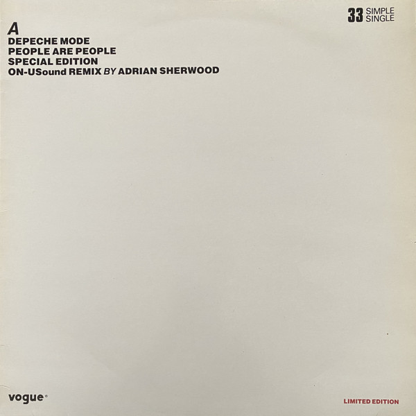 Cover Depeche Mode - People Are People (ON-USound Remix By Adrian Sherwood) (12, Single, Ltd, S/Edition) Schallplatten Ankauf