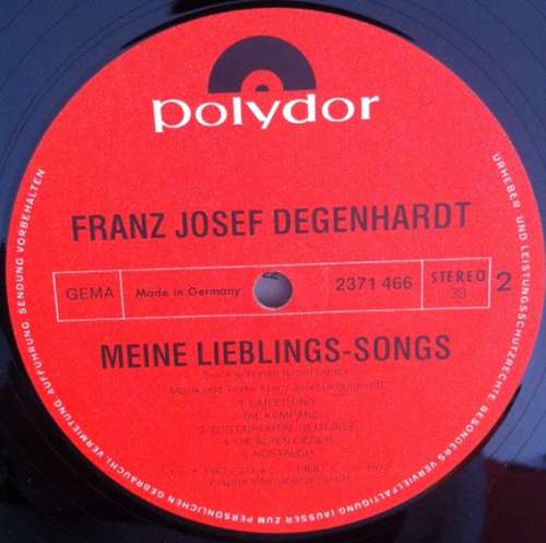 Cover Franz Josef Degenhardt - Meine Lieblingssongs (Seine Schönen Leisen Lieder) (LP, Comp) Schallplatten Ankauf