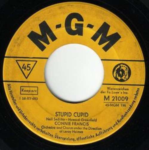 Cover Connie Francis - Stupid Cupid (7, Single) Schallplatten Ankauf