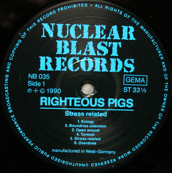 洋楽 Righteous Pigs Stress Related CD Righteous Pigs ‎- Stress