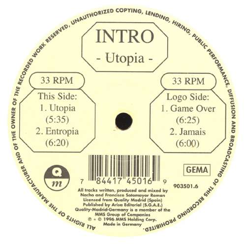 Cover Intro - Utopia (12) Schallplatten Ankauf