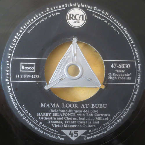 Cover Harry Belafonte With Bob Corman's Orchestra And Chorus - Mama Look At Bubu / Don't Ever Love Me (7, Single) Schallplatten Ankauf
