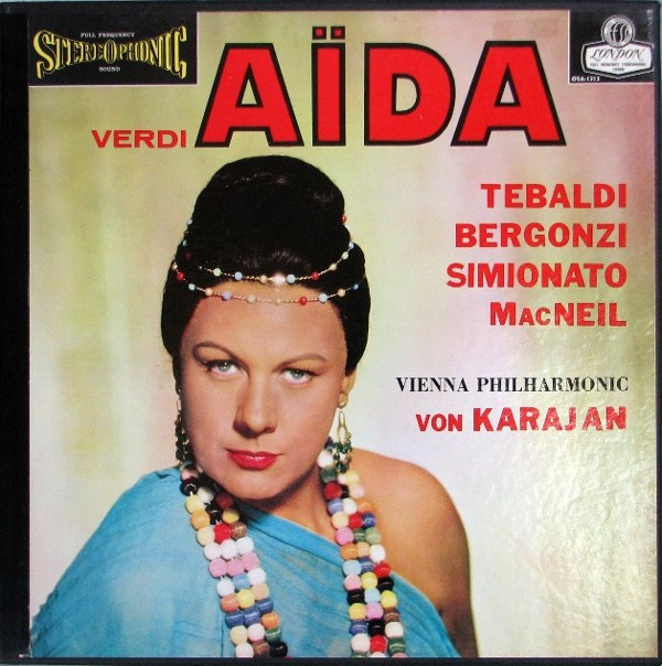 Cover Verdi*, Tebaldi*, MacNeil*, Bergonzi*, Simionato*, Von Karajan*, Vienna Philharmonic* - Aïda (3xLP, Album + Box) Schallplatten Ankauf