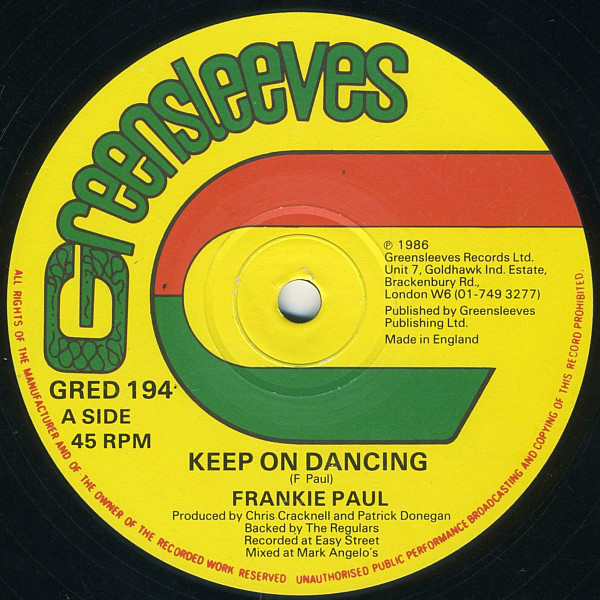 Cover Frankie Paul - Keep On Dancing (12) Schallplatten Ankauf