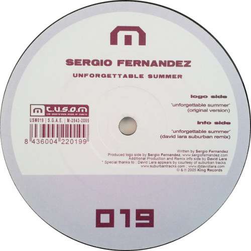 Cover Sergio Fernandez - Unforgettable Summer (12) Schallplatten Ankauf