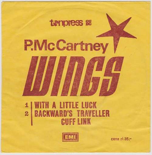 Cover Wings (2) - With A Little Luck (7, Single) Schallplatten Ankauf